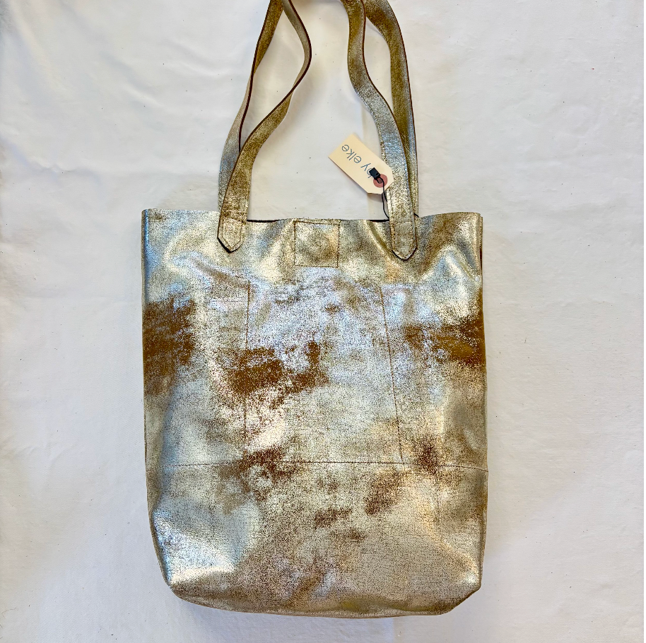 by elke Distressed Metallic Medium Tote