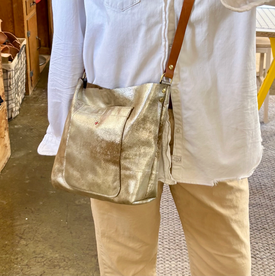 by elke Distressed Metallic Crossbody