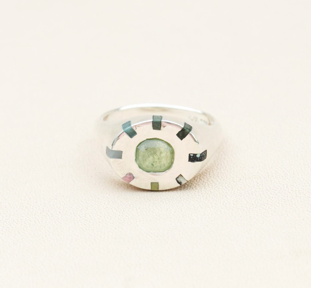 Silver Wheel Signet #2 by Avery Lee Design