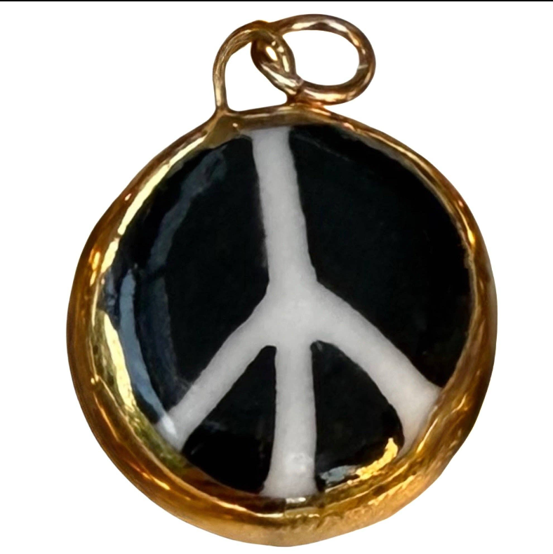 Hand Painted + Porcelain Charms 22K Gold Luster