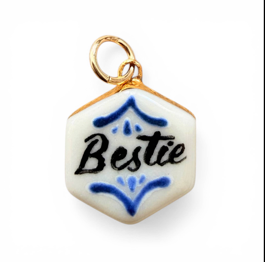 Hand Painted + Porcelain Charms 22K Gold Luster