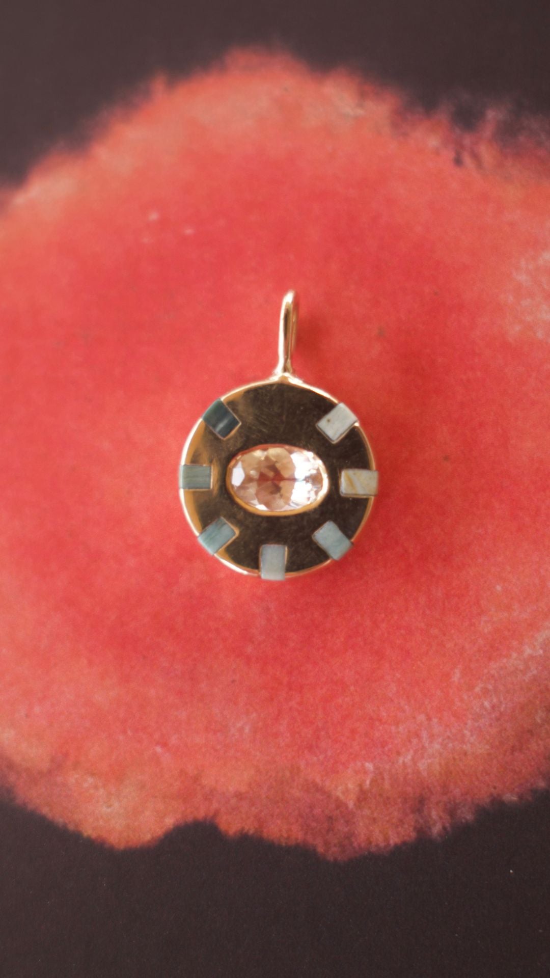 Center Wheel + Sunstone Necklace by Avery Lee Design