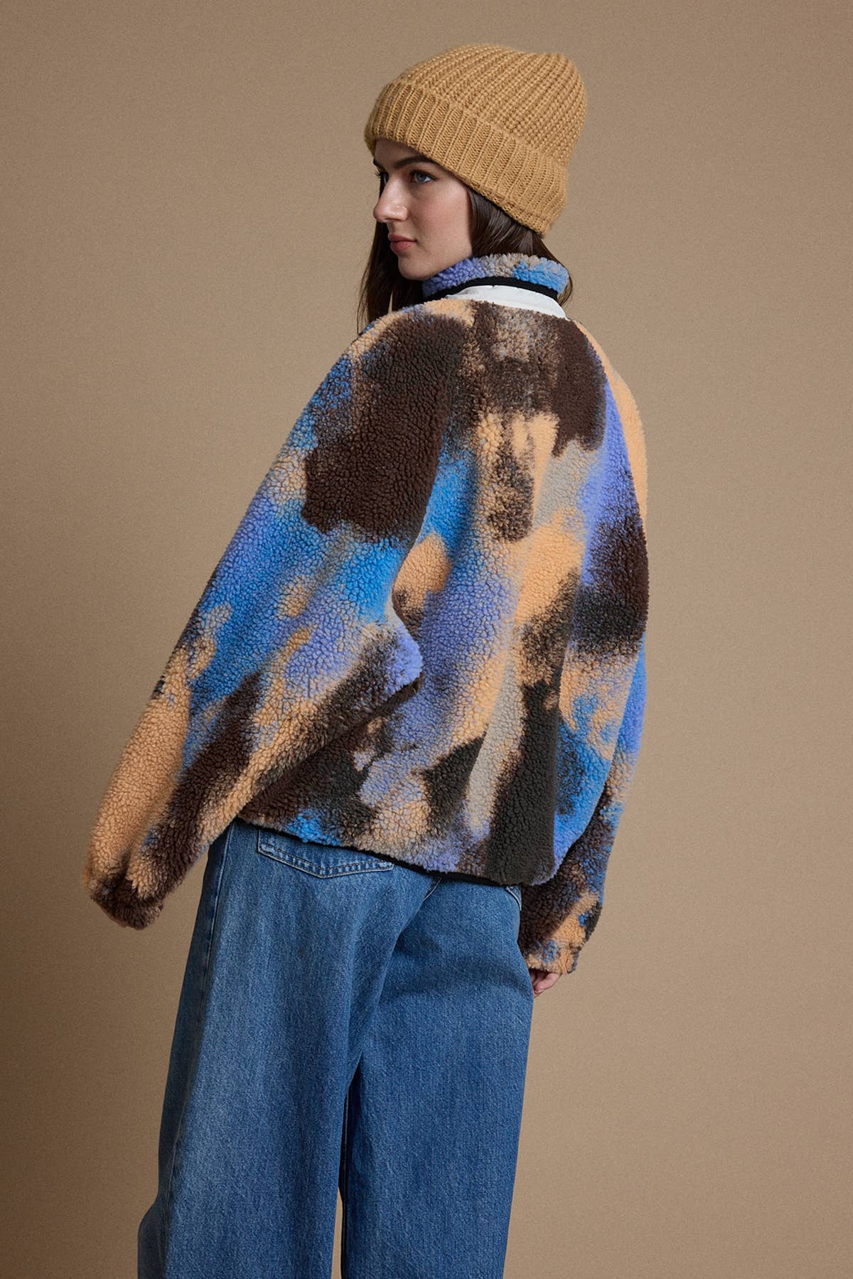 Abstract Sherpa Fleece Jacket