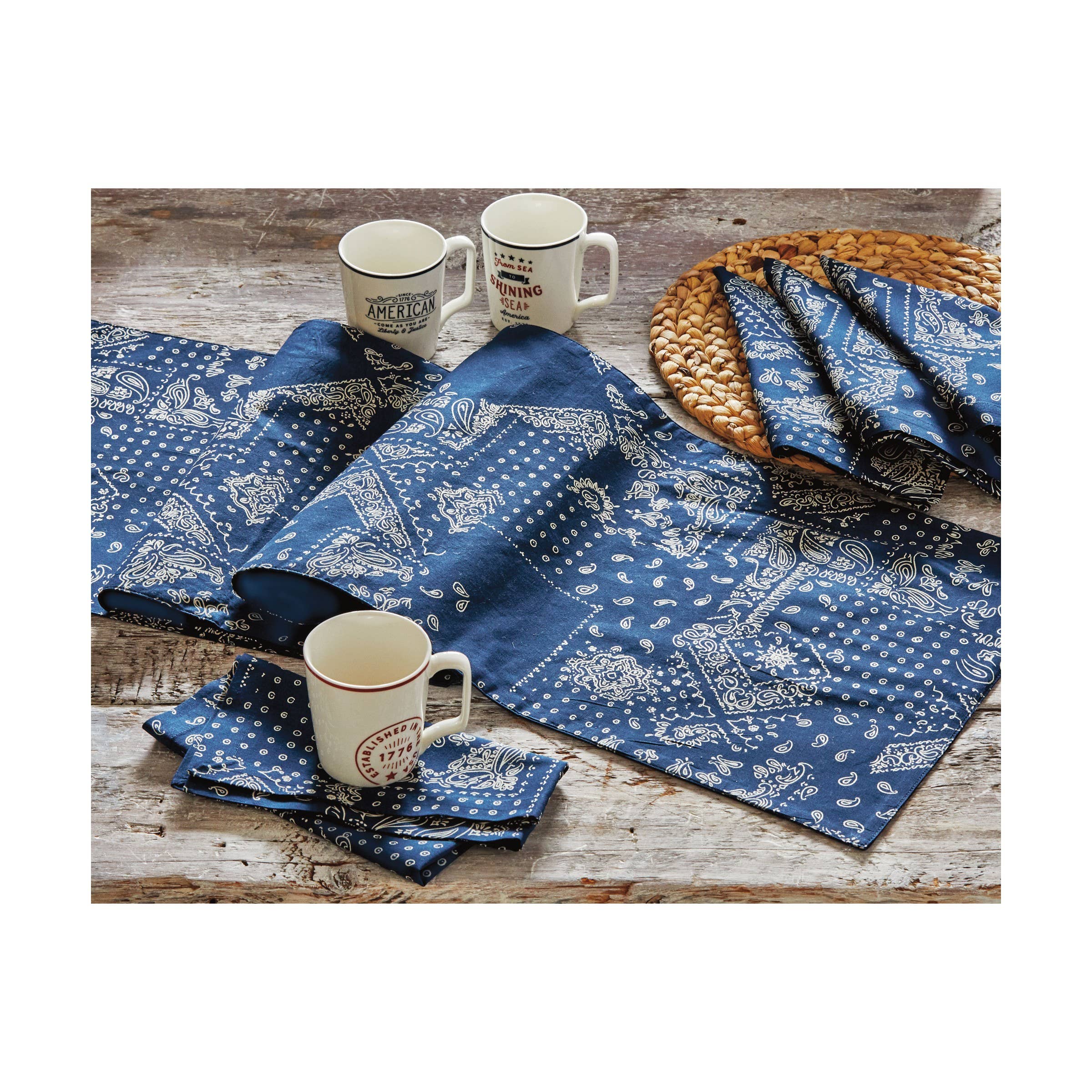 Blue Bandana Napkins | Set of 4