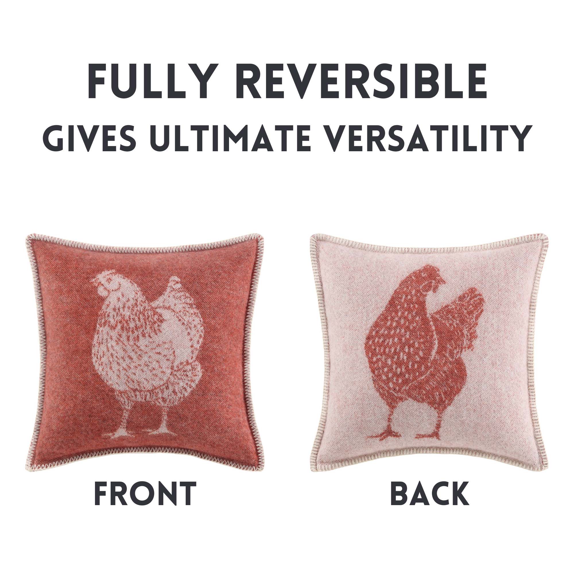 Chicken Wool Pillow 18"x18"