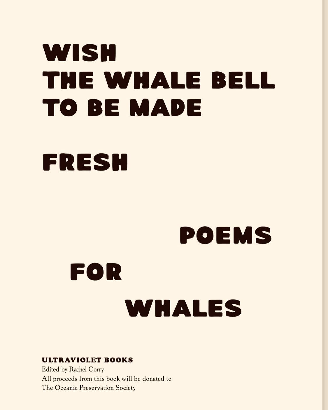 Wish the Whale Bell to be Made Fresh