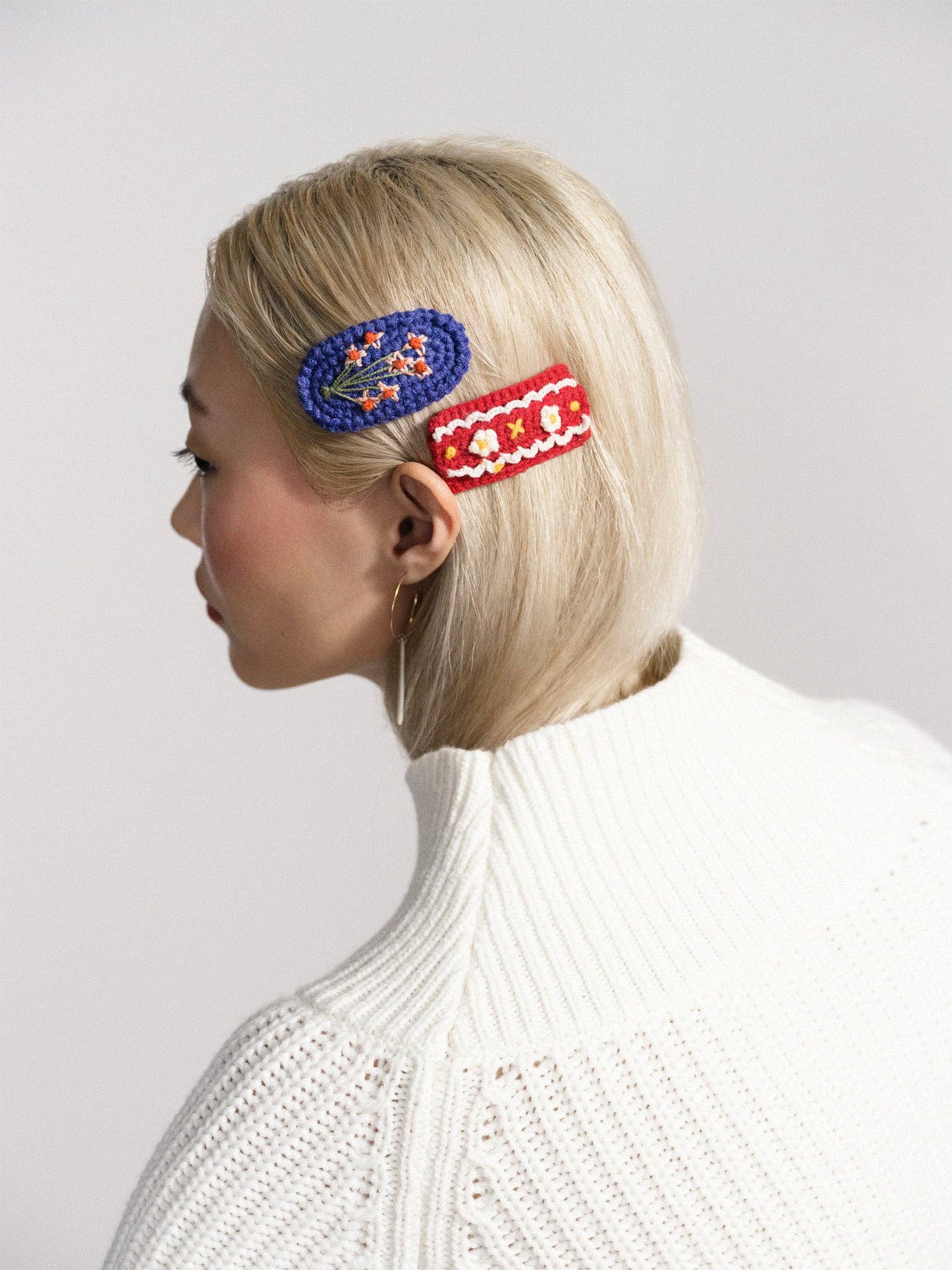 Flower Series Crocheted Hair Clips by Hansel from Basel