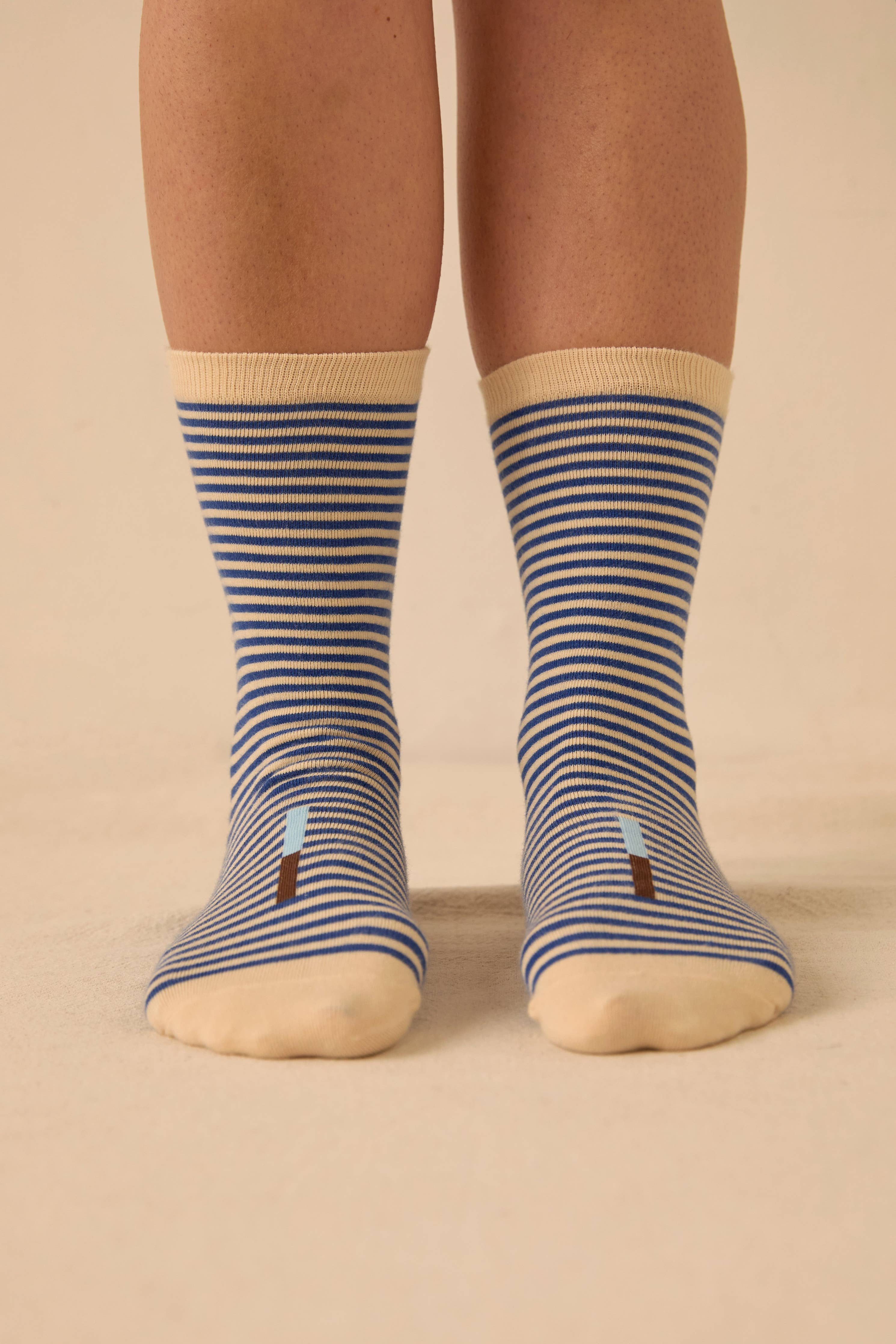 Hill Blue Striped Socks by Hooray Sock Co.