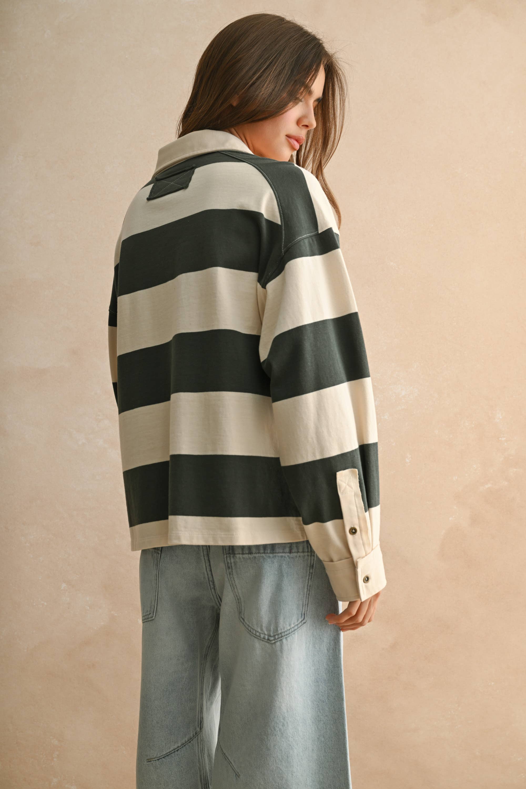LONG SLEEVE WIDE PANEL RUGBY SHIRT