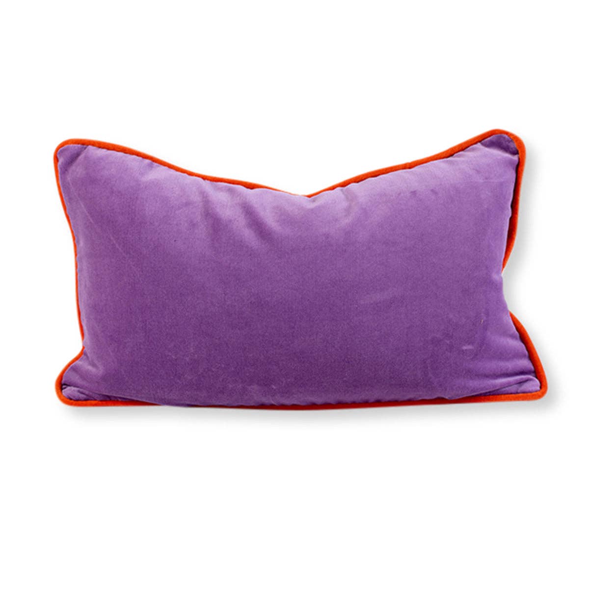Charliss Velvet Lumbar Pillow | Lilac + Orange