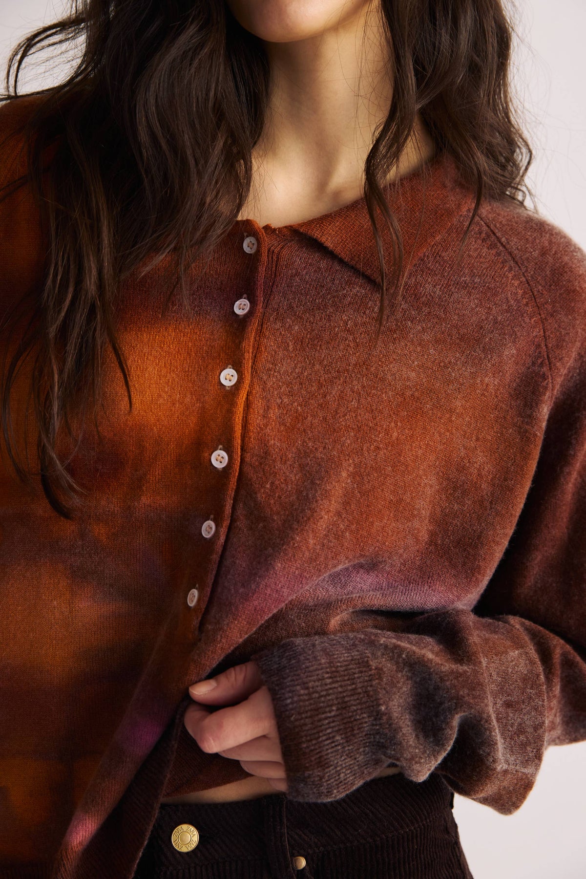 Hand-Dyed Cashmere Polo Sweater by Riverside Tool & Dye