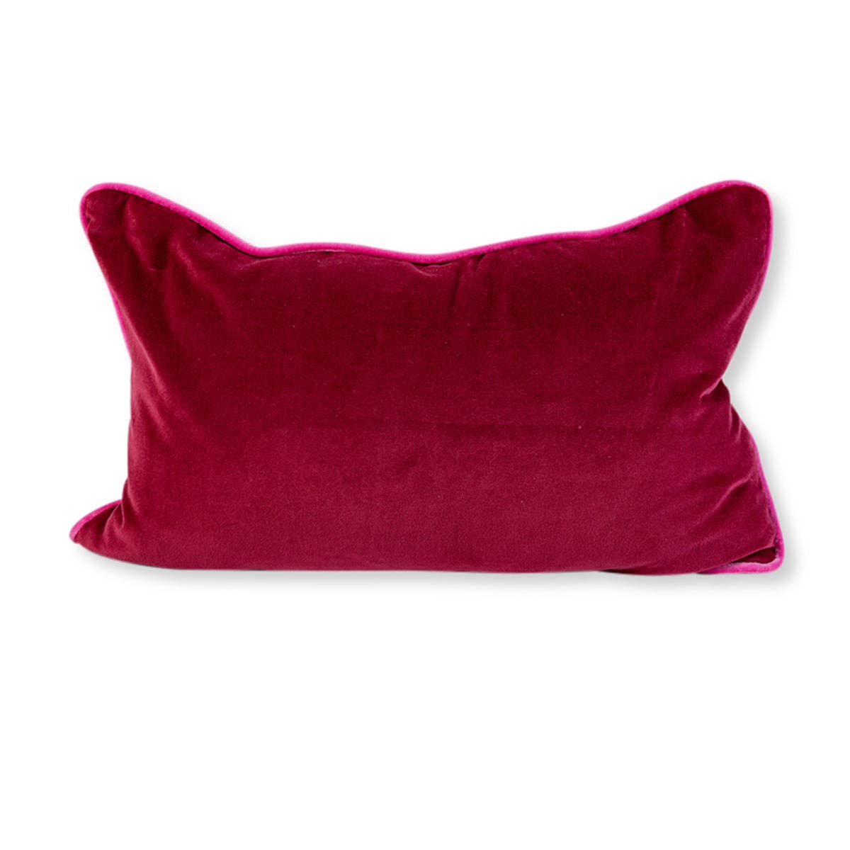 Charliss Velvet Lumbar Pillow | Wine + Hot Pink