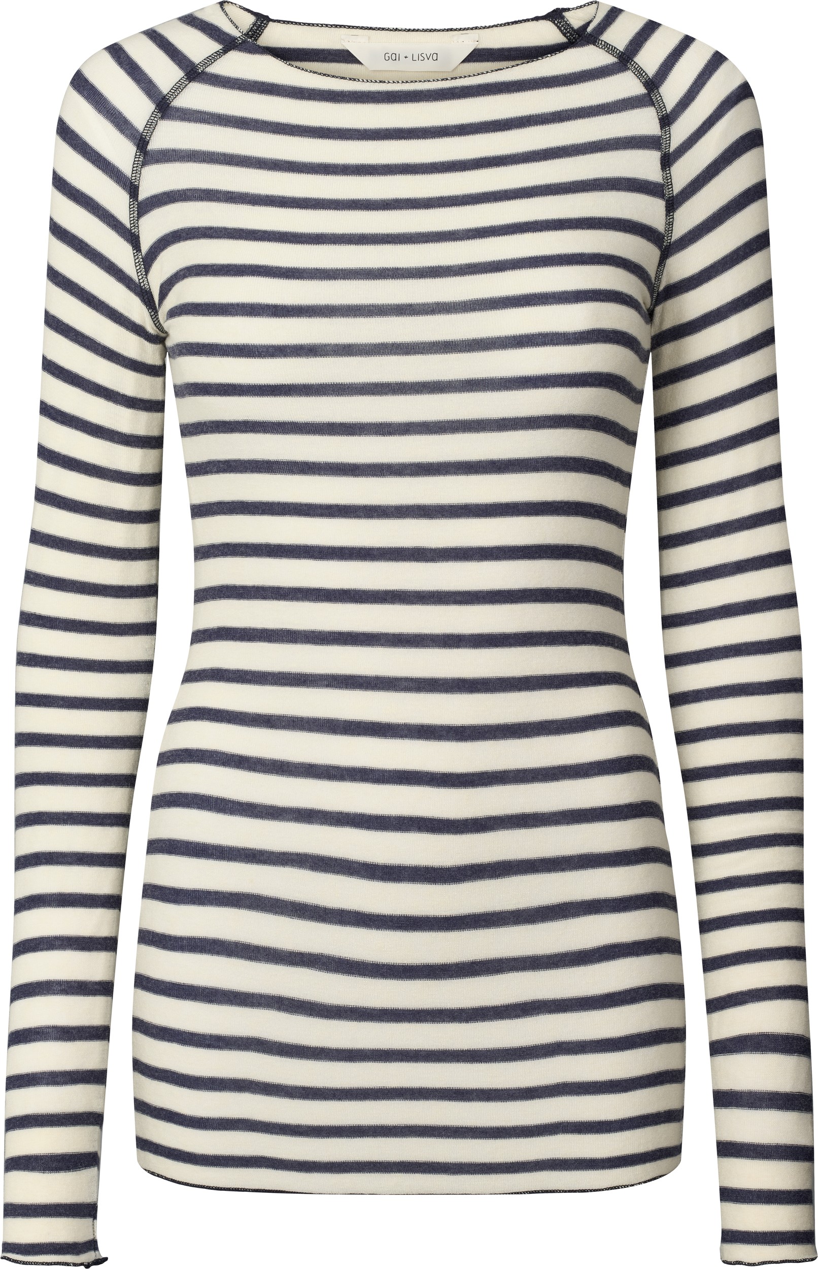 Amalie Wool Top - Reverse Denim Stripe