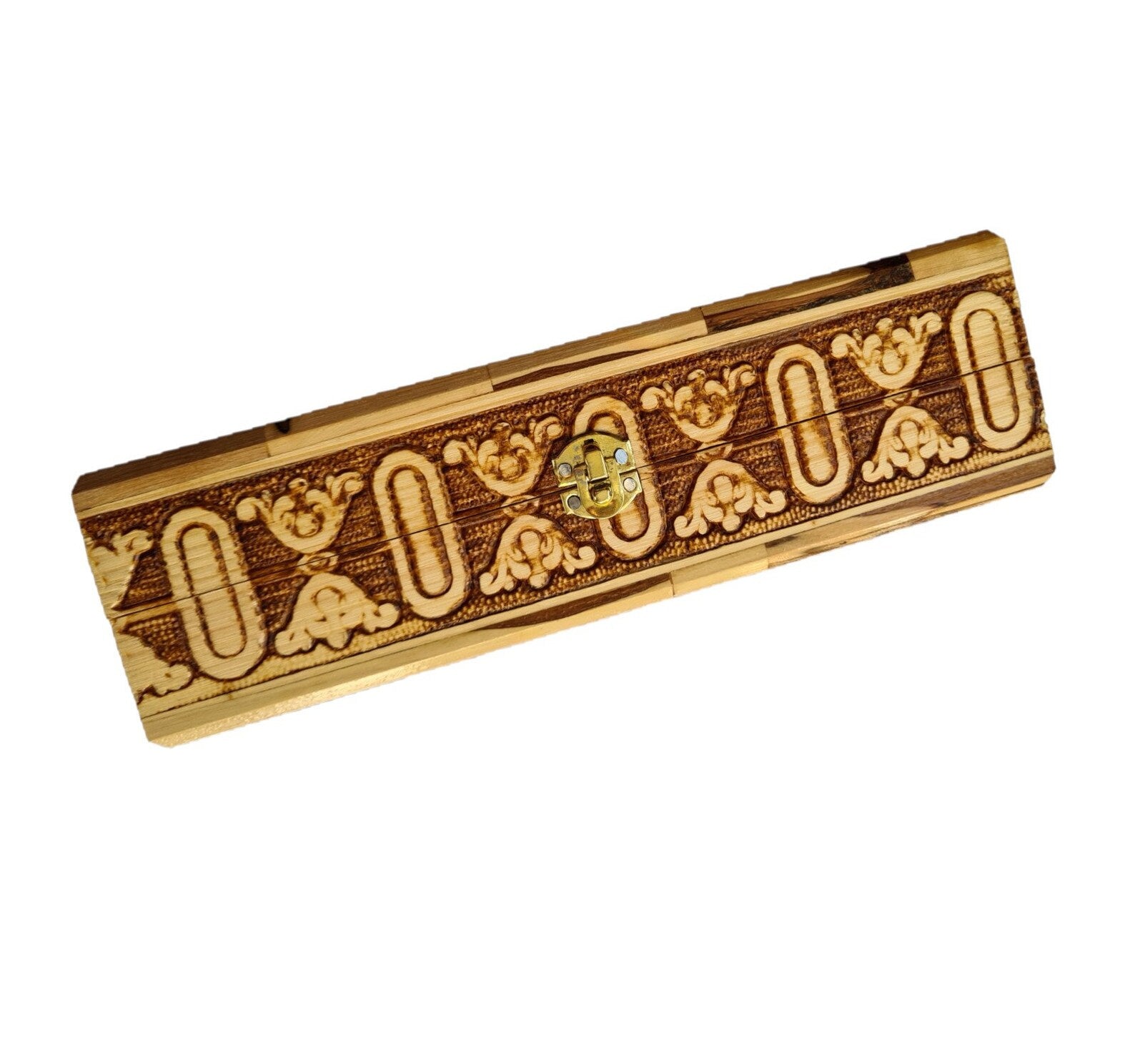 Handmade Olive Wood with Carved Figures, Folding Travel Board