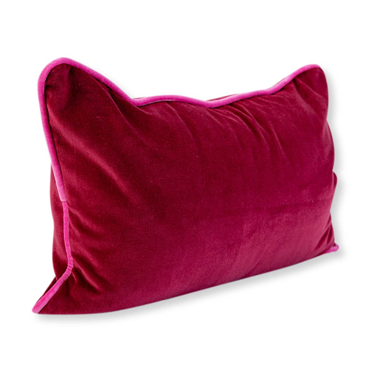 Charliss Velvet Lumbar Pillow | Wine + Hot Pink