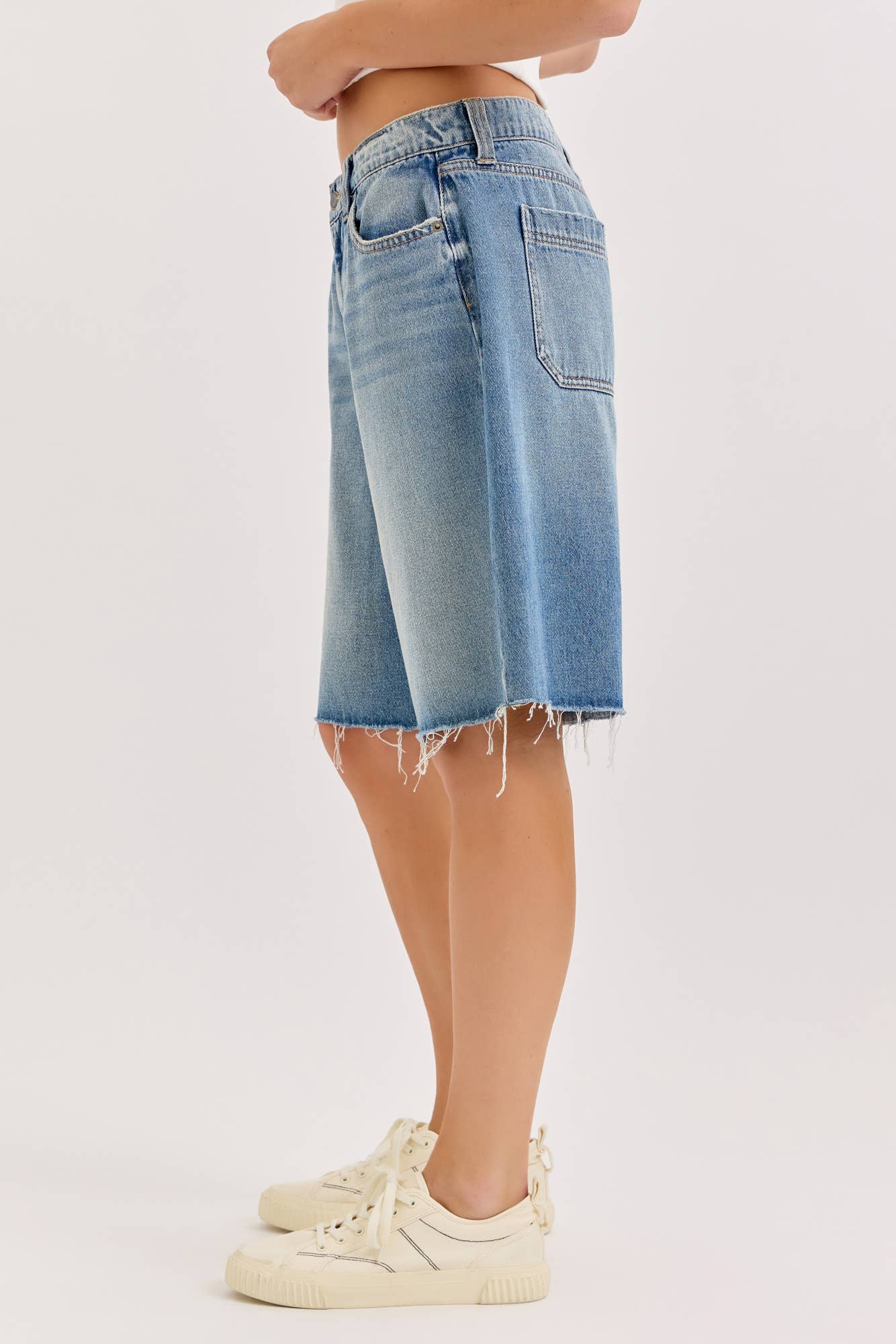 Low Rise Denim Bermuda Short
