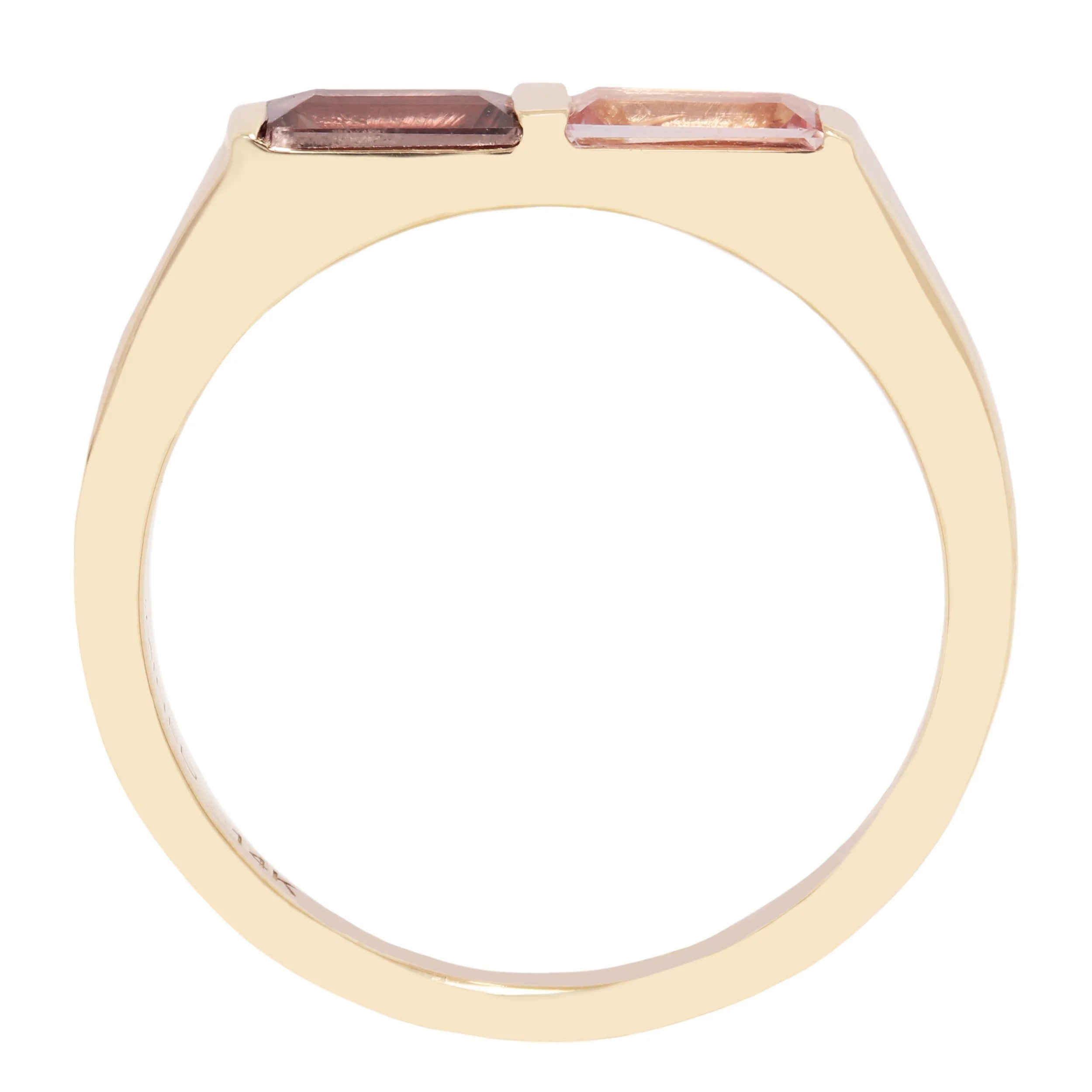 Dual Tone Pink Sapphire Ring by Avery Lee Design