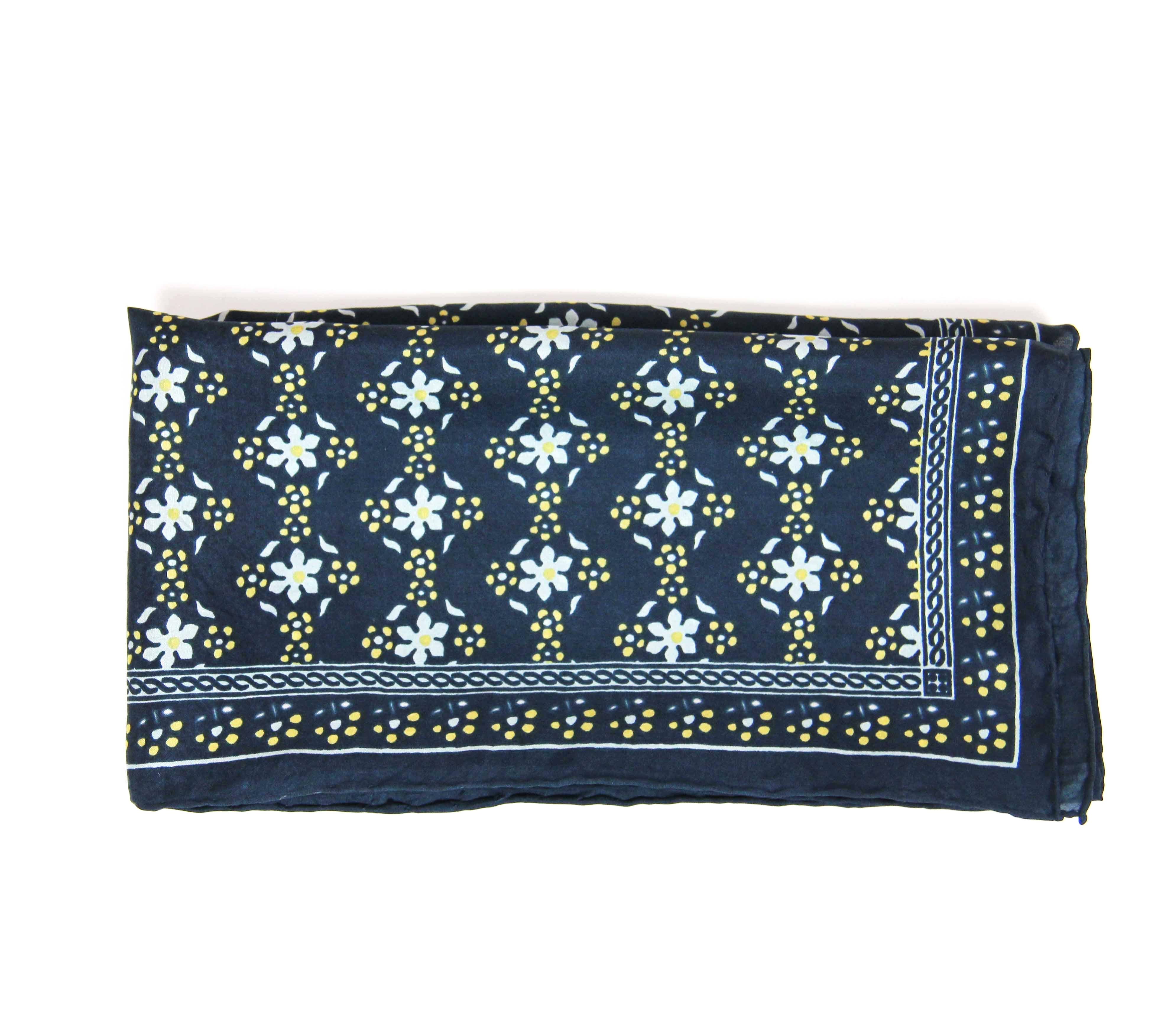Natasha Silk Scarf | Navy