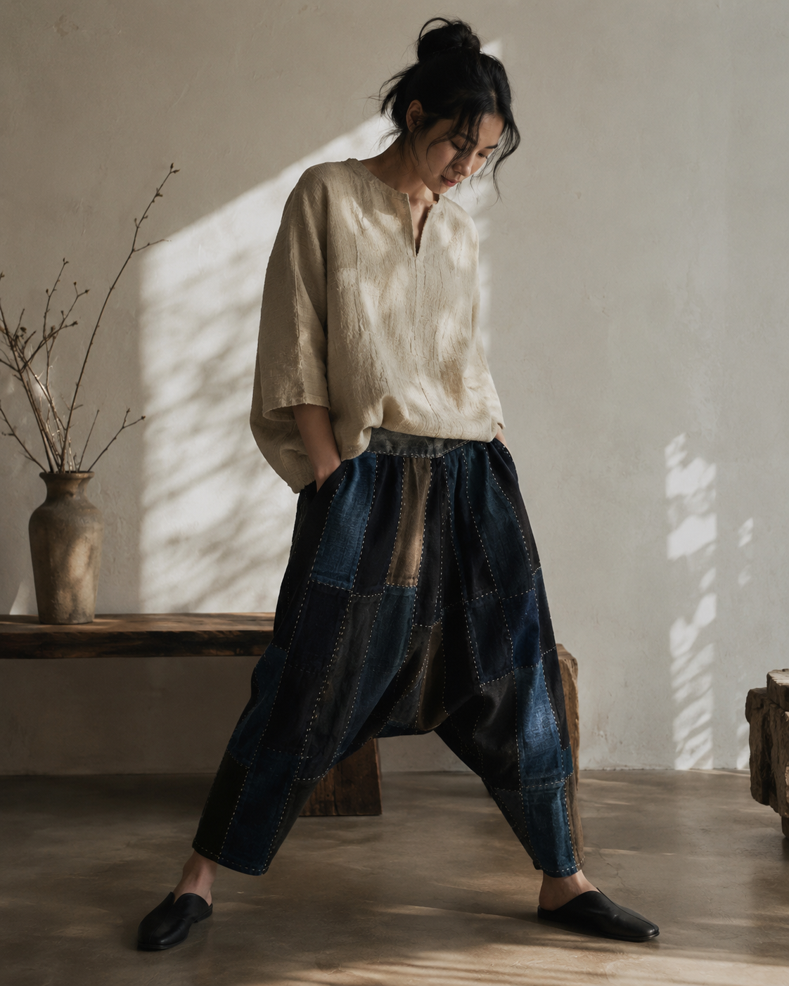 Sashiko Pants by Bellewaere