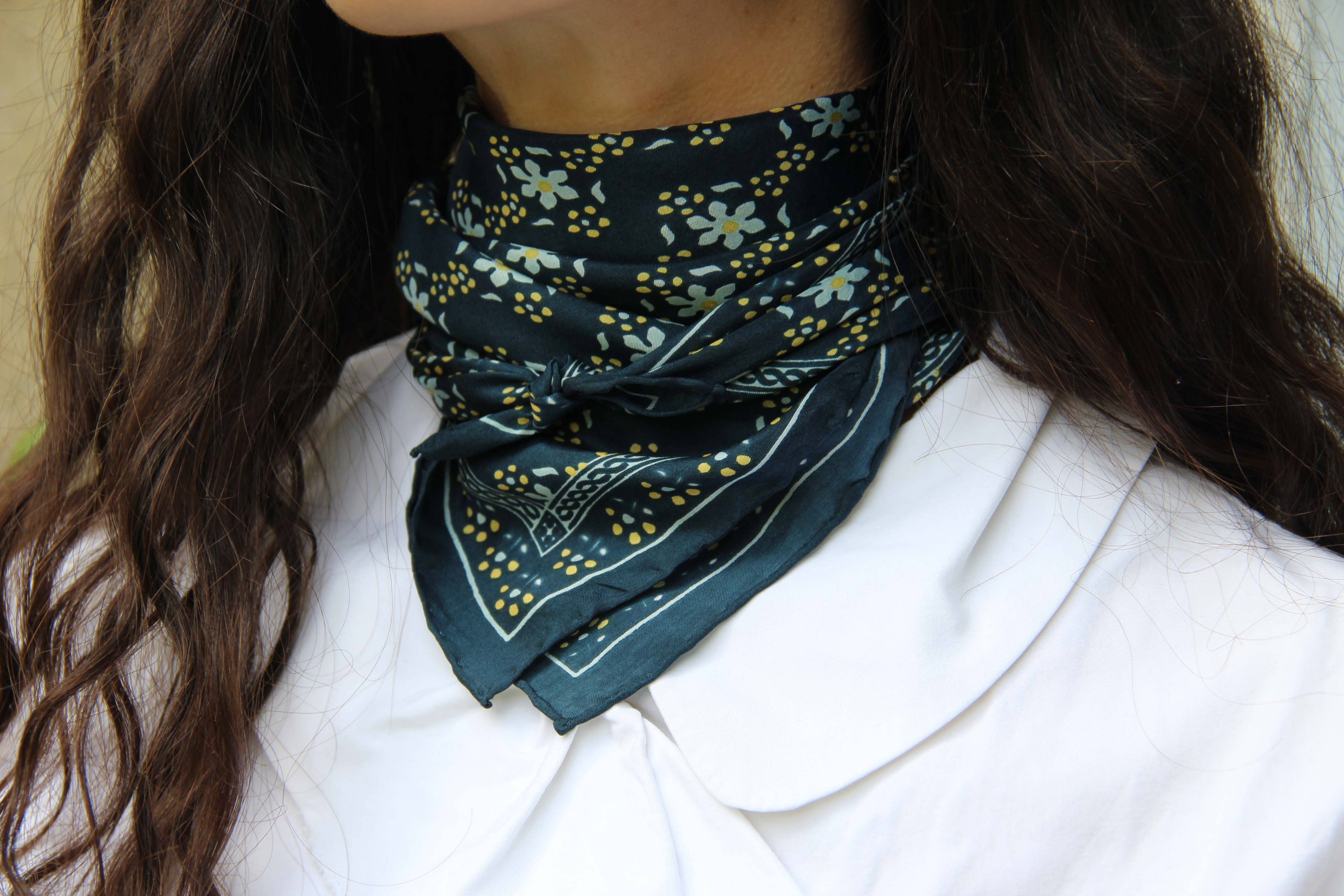 Natasha Silk Scarf | Navy