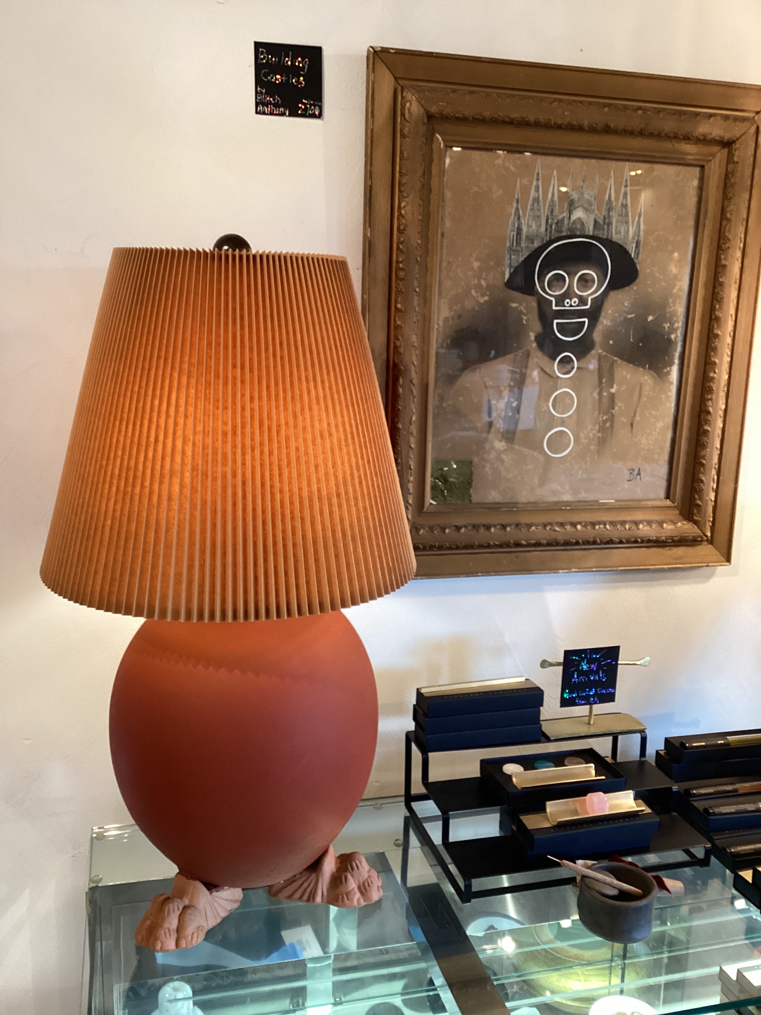 Footed Terra Cotta Vintage Lamp