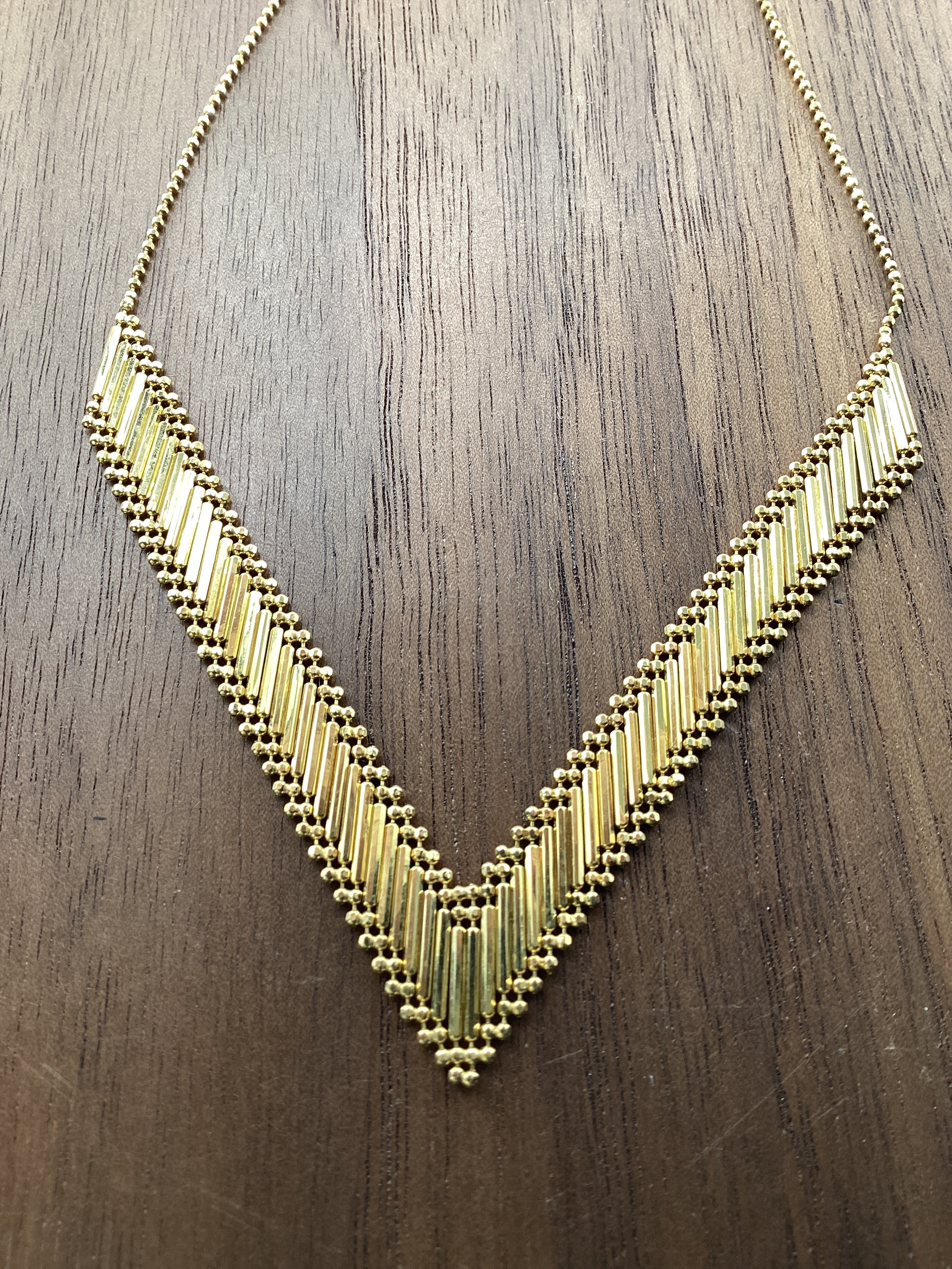 Chevron Necklace with adjustable chain length to 18"