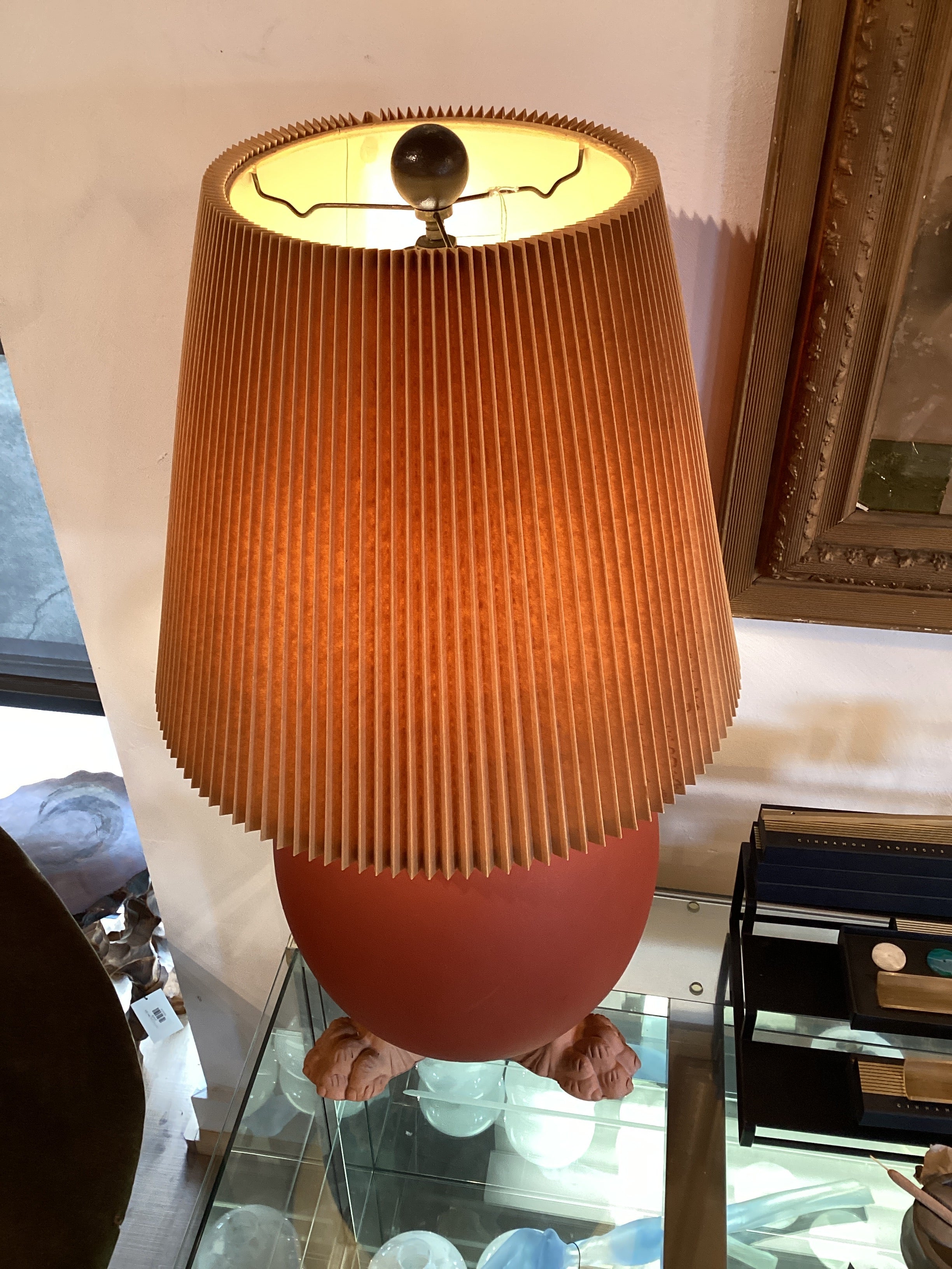 Footed Terra Cotta Vintage Lamp