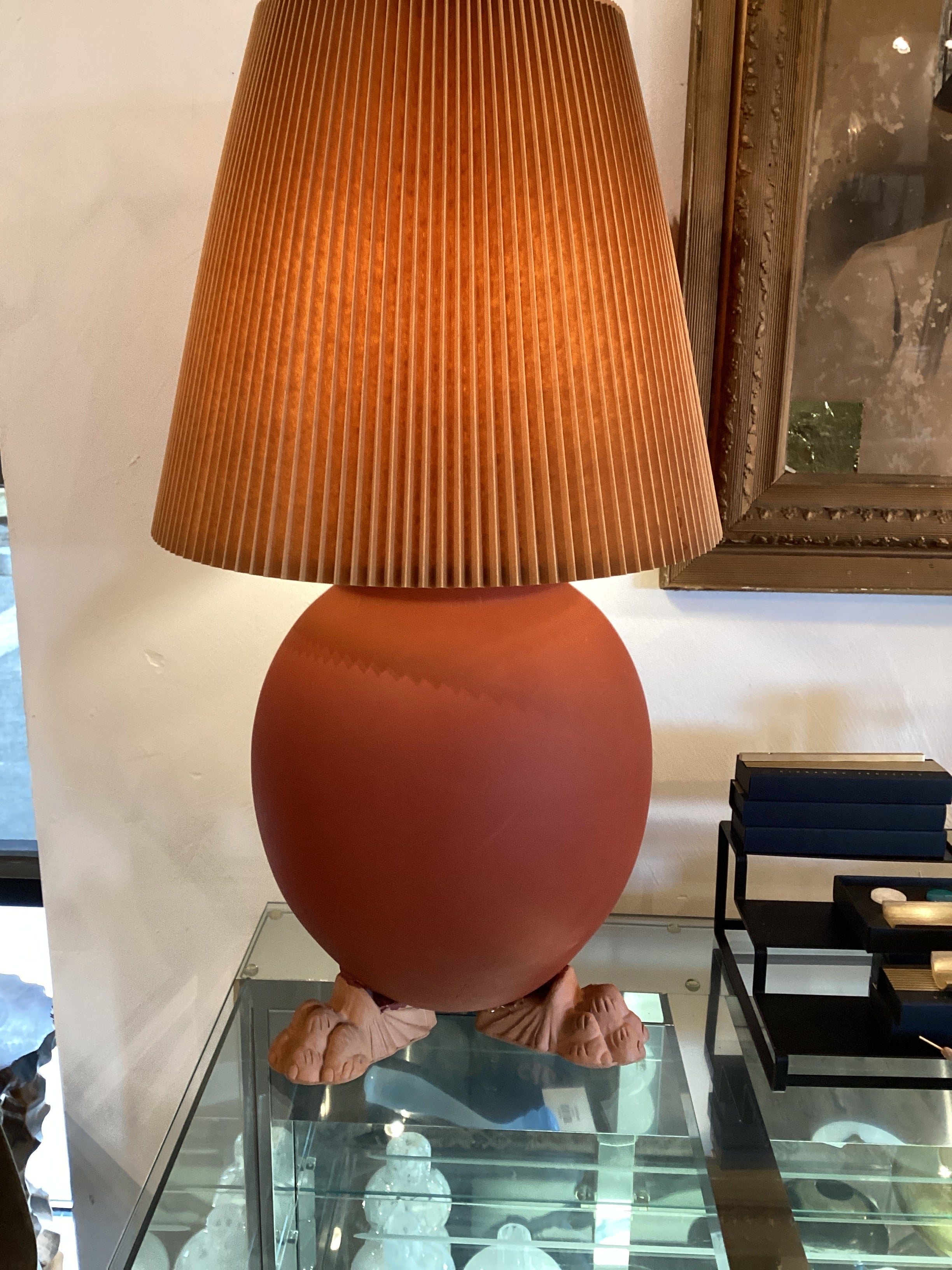 Footed Terra Cotta Vintage Lamp