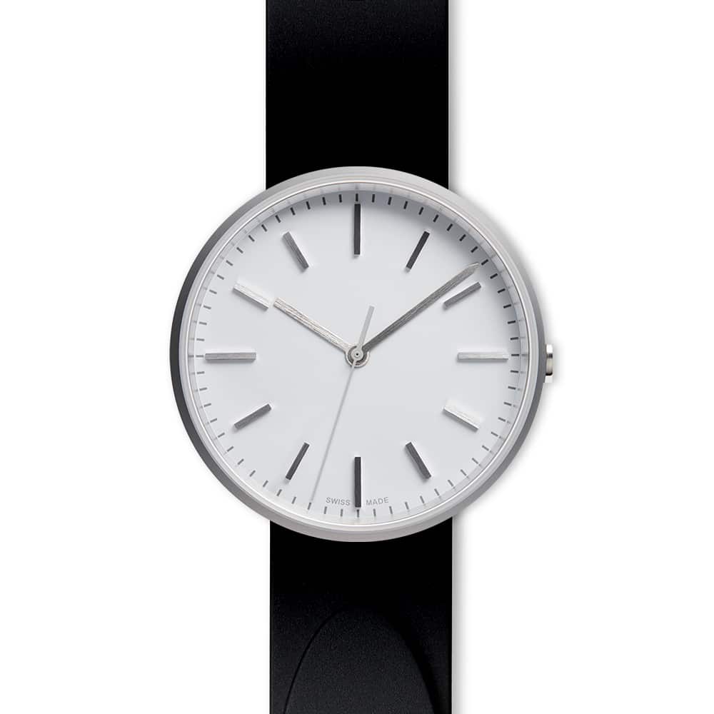 M37 PreciDrive watch in brushed steel + leather strap