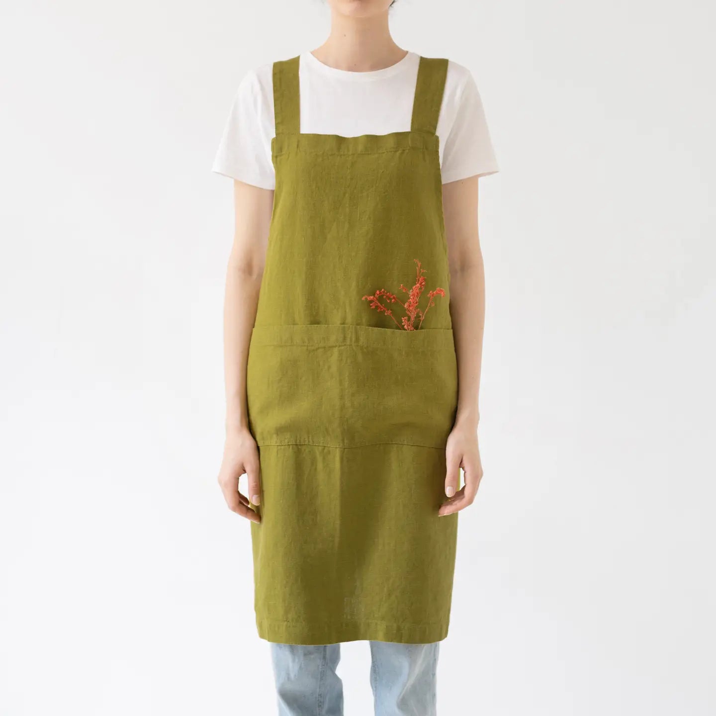 Linen Crossback Apron