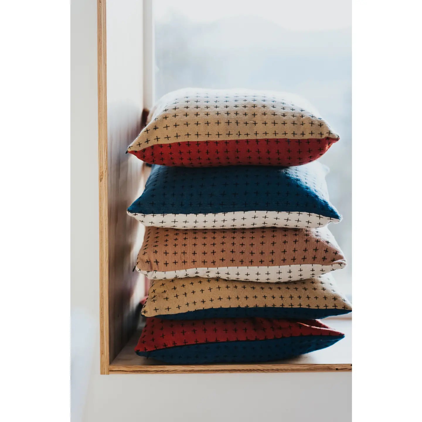 Organic Cotton and Hand Stitched Indigo Pillow