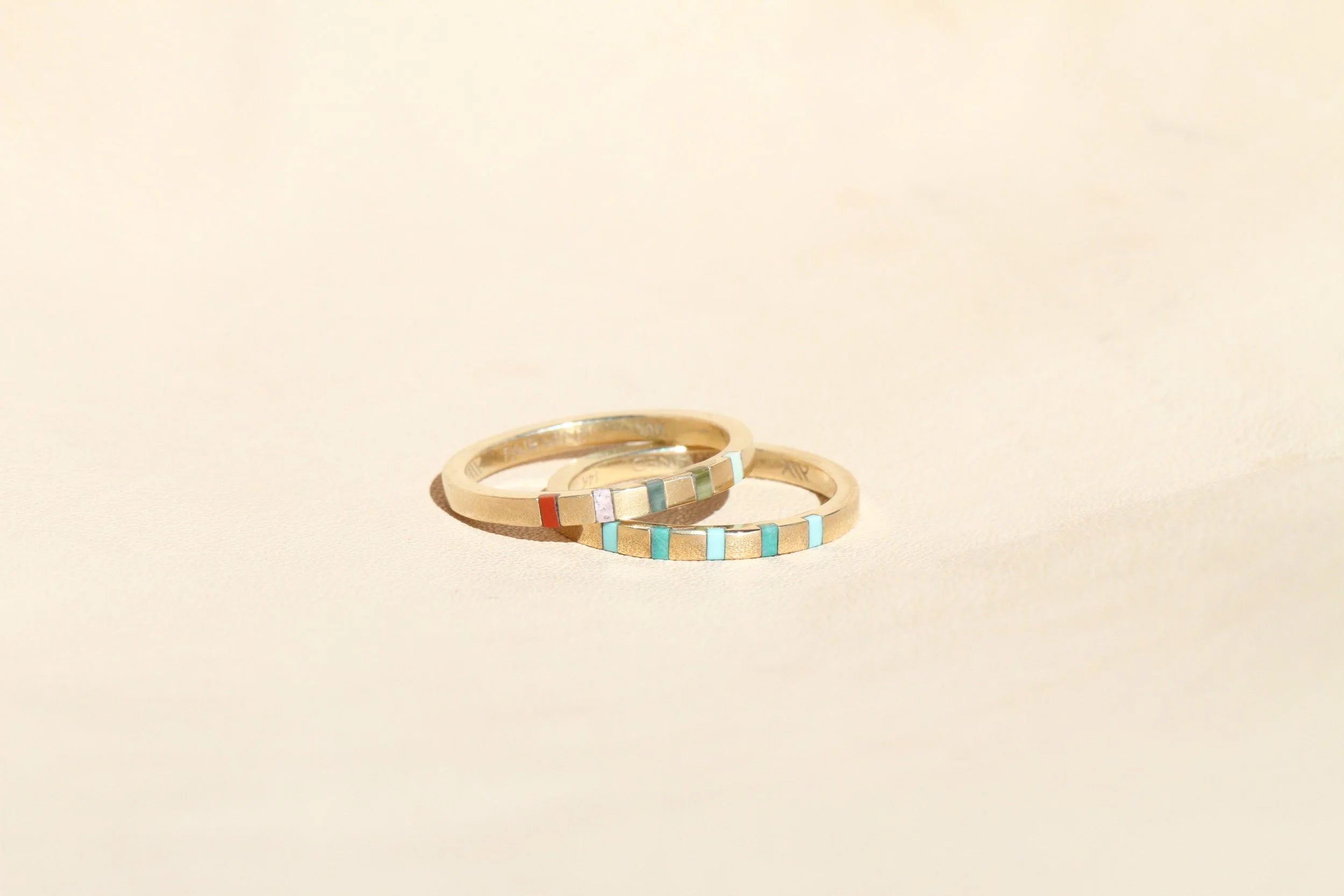 Pieces Mixed Inlay Ring by Avery Lee Design