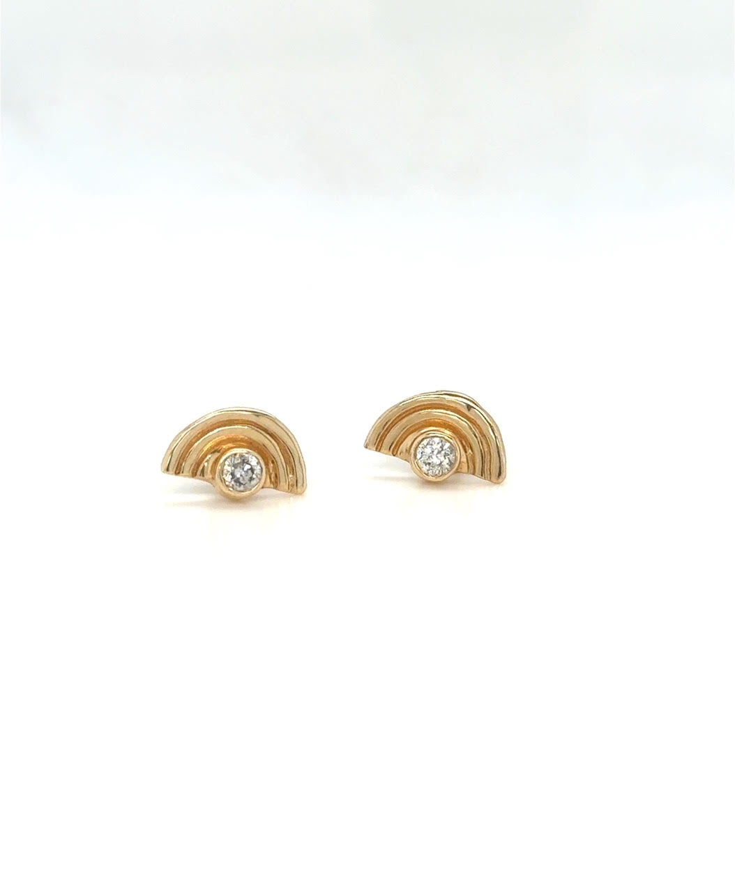 Moonspun Rainbow + Diamond Earrings