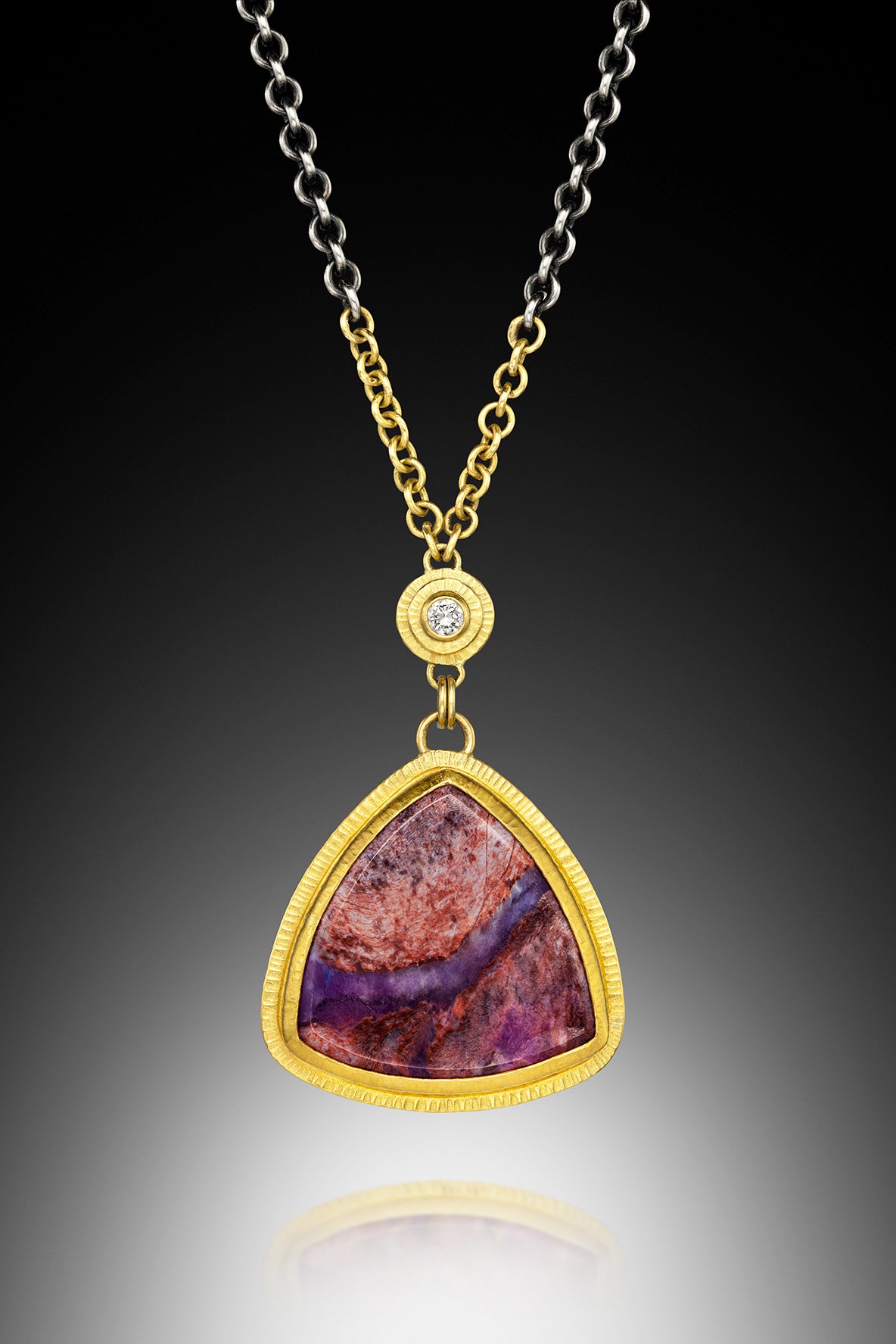 Sugilite and Diamond Necklace by Jenny Foulkes