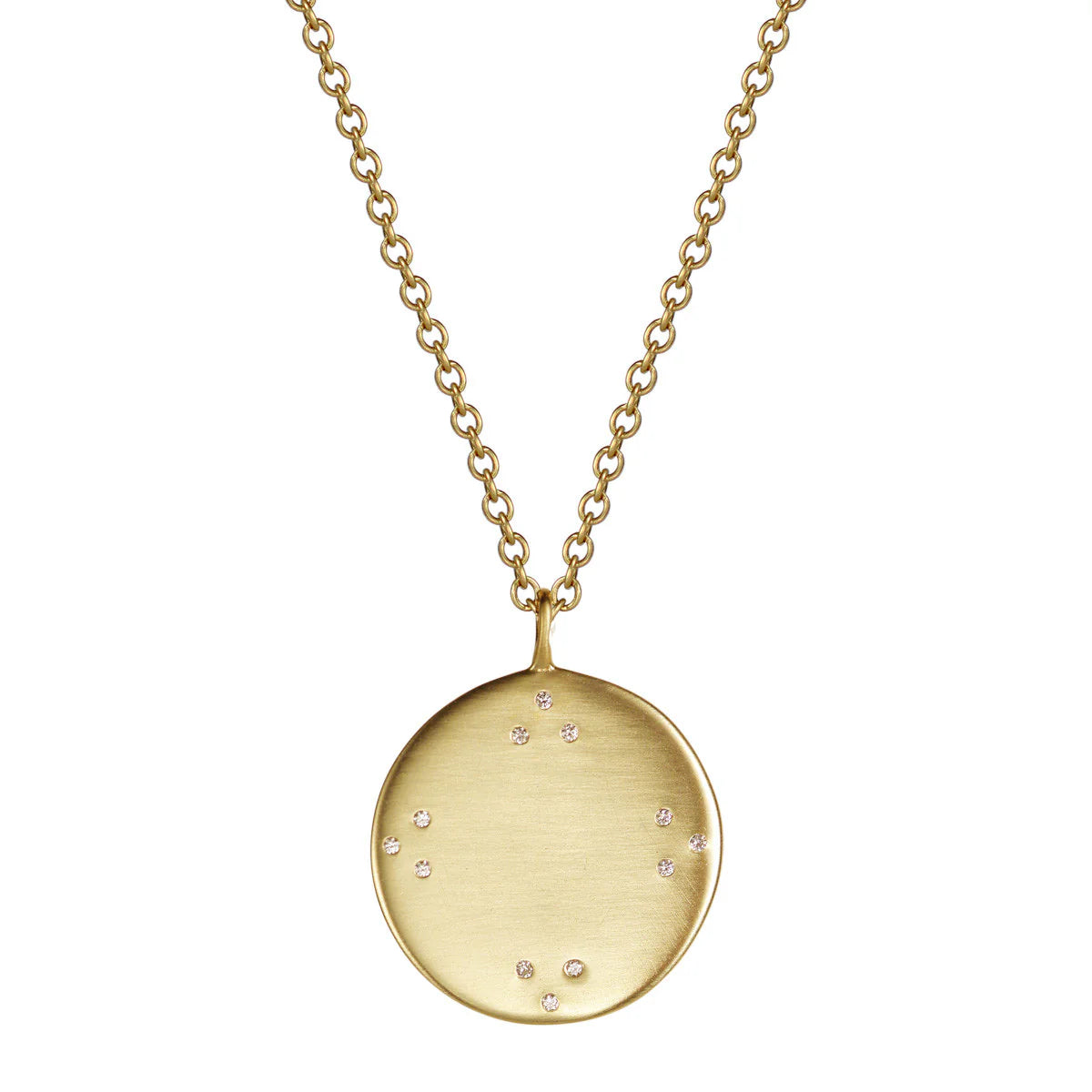 Large Tibetan Mirror Pendant with Diamonds by Me&Ro