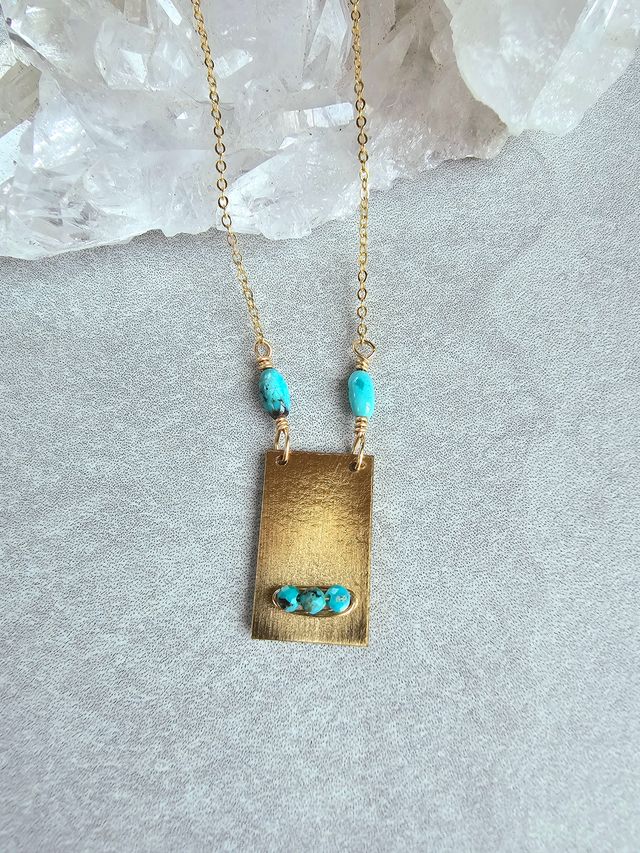 J&J Turquoise Tablet Necklace