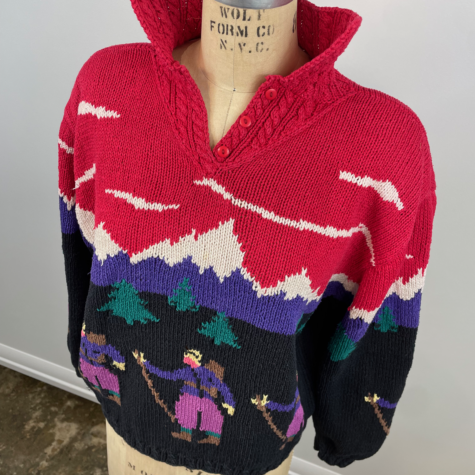 Vintage Hand Knit Alpine Sweater